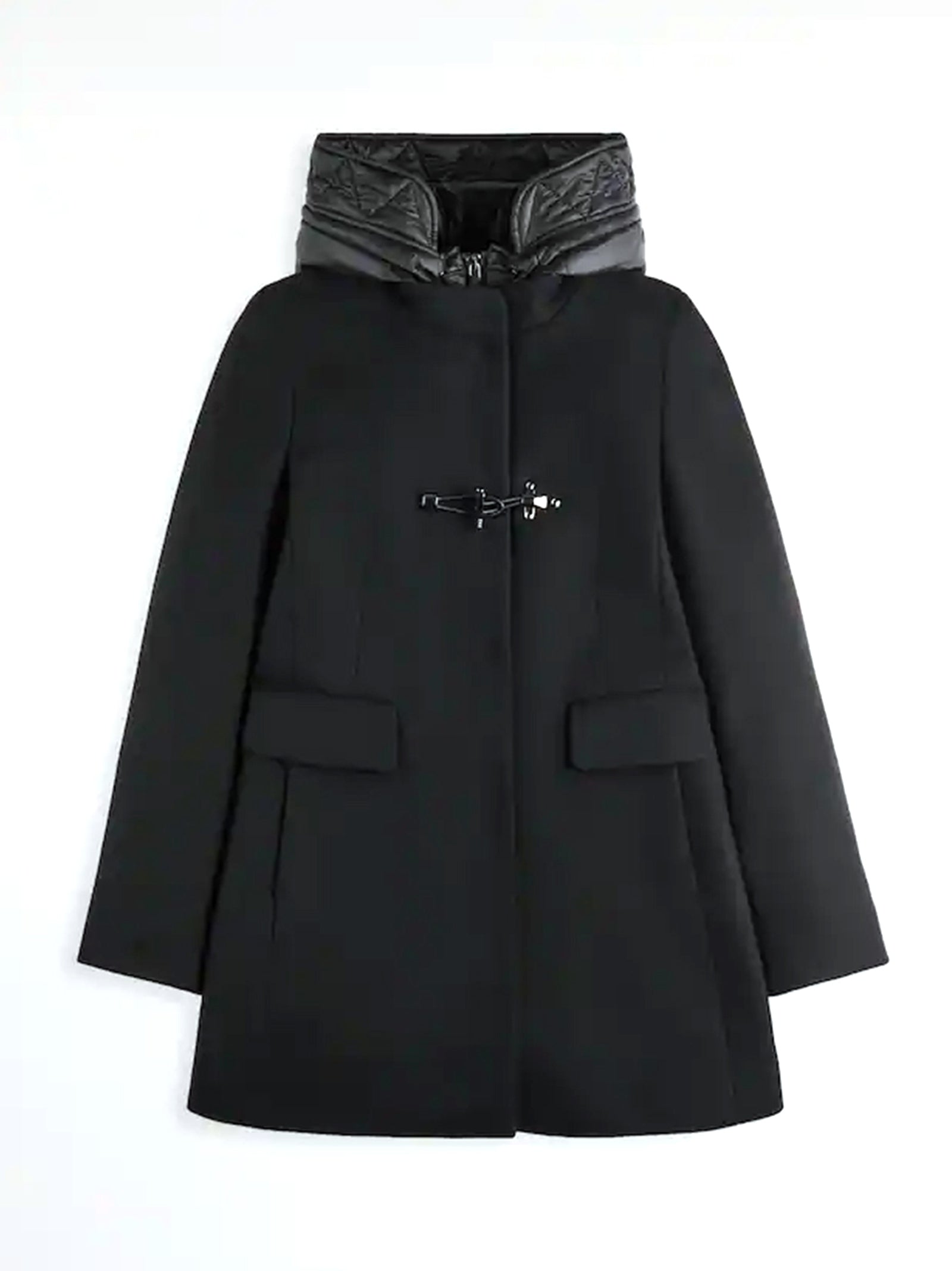 Fay Toggle Coat Db Front Nylon Nero-1