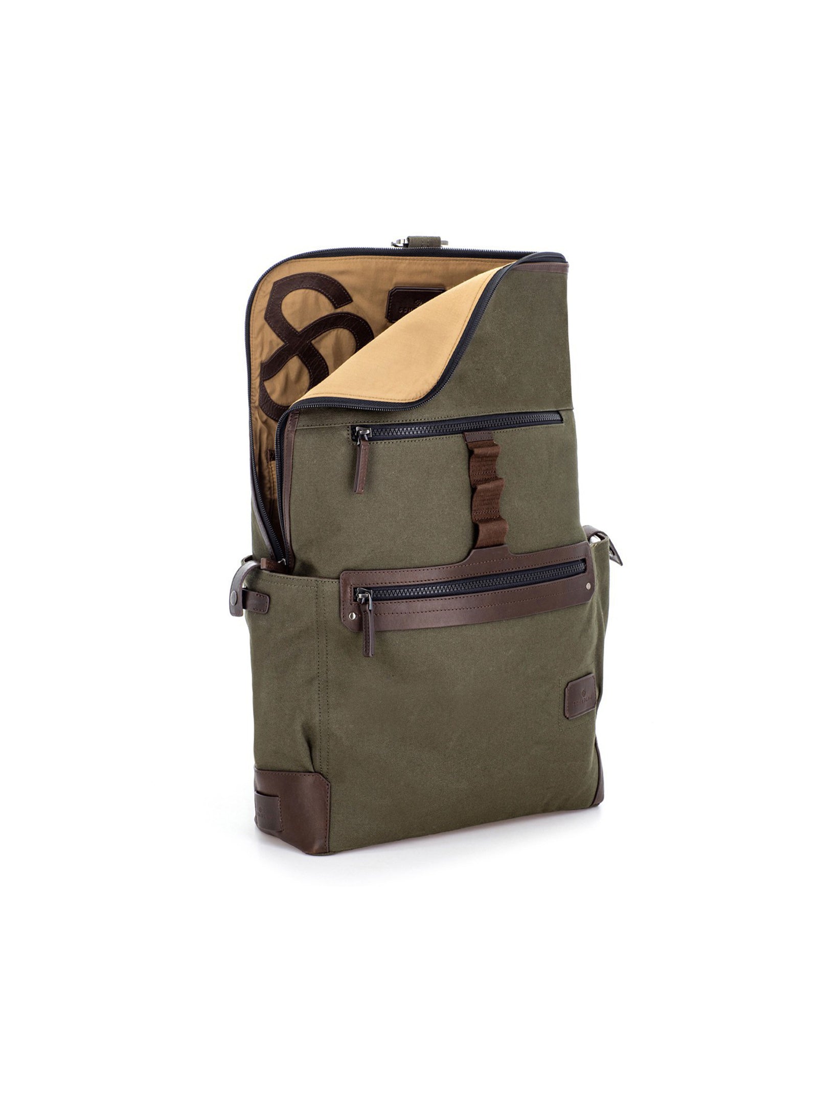 African Baobab Zaino Con Patta In Canvas E Pelle-2