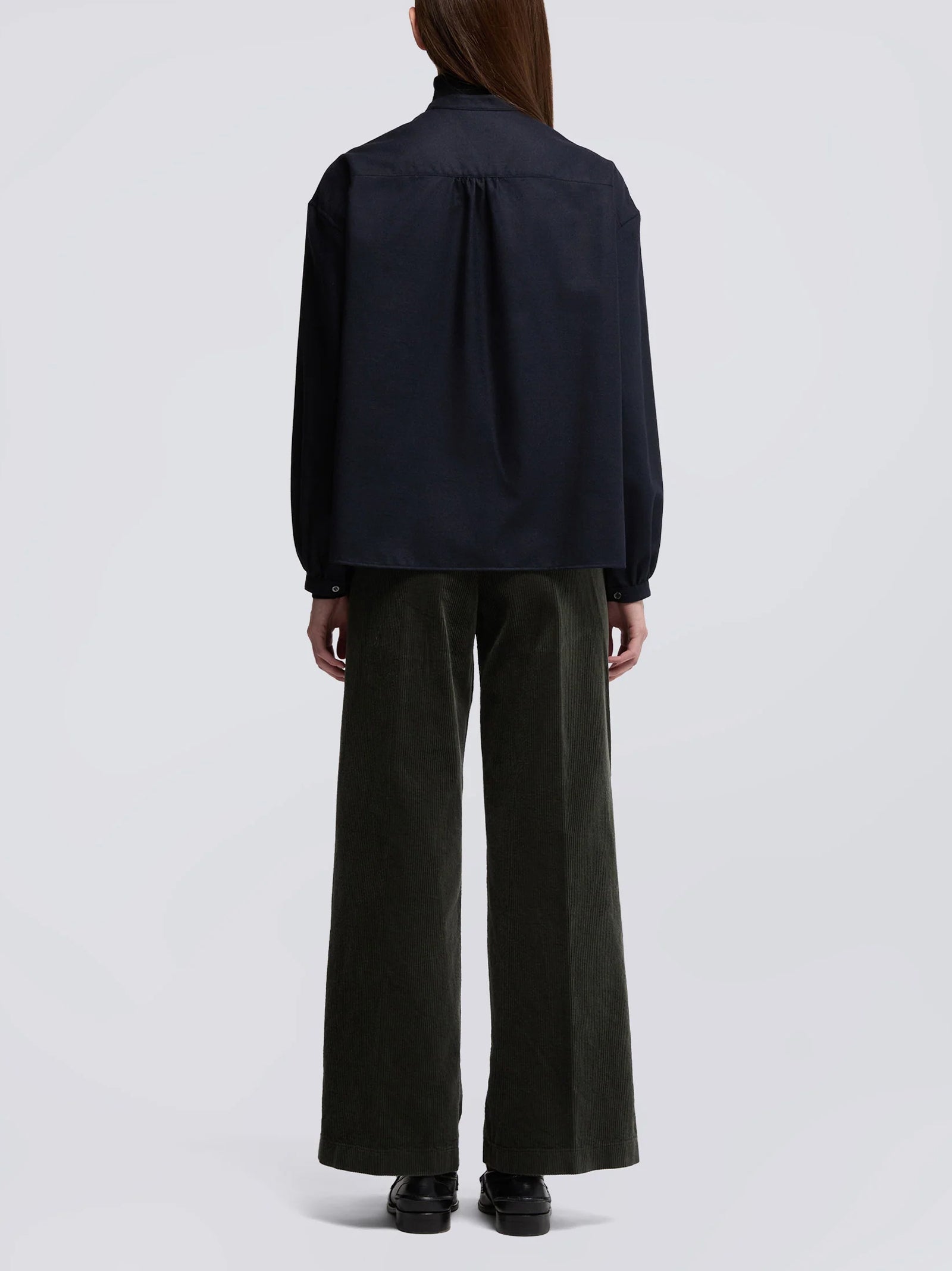 Aspesi Camicia In Flanella Di Misto Lana - Navy-3