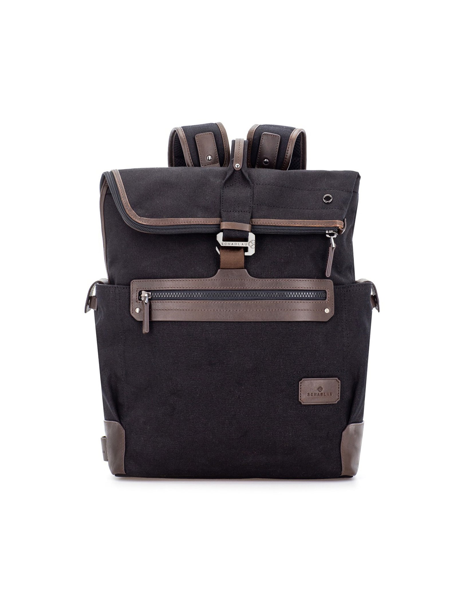 African Baobab Zaino Con Patta In Canvas E Pelle-1