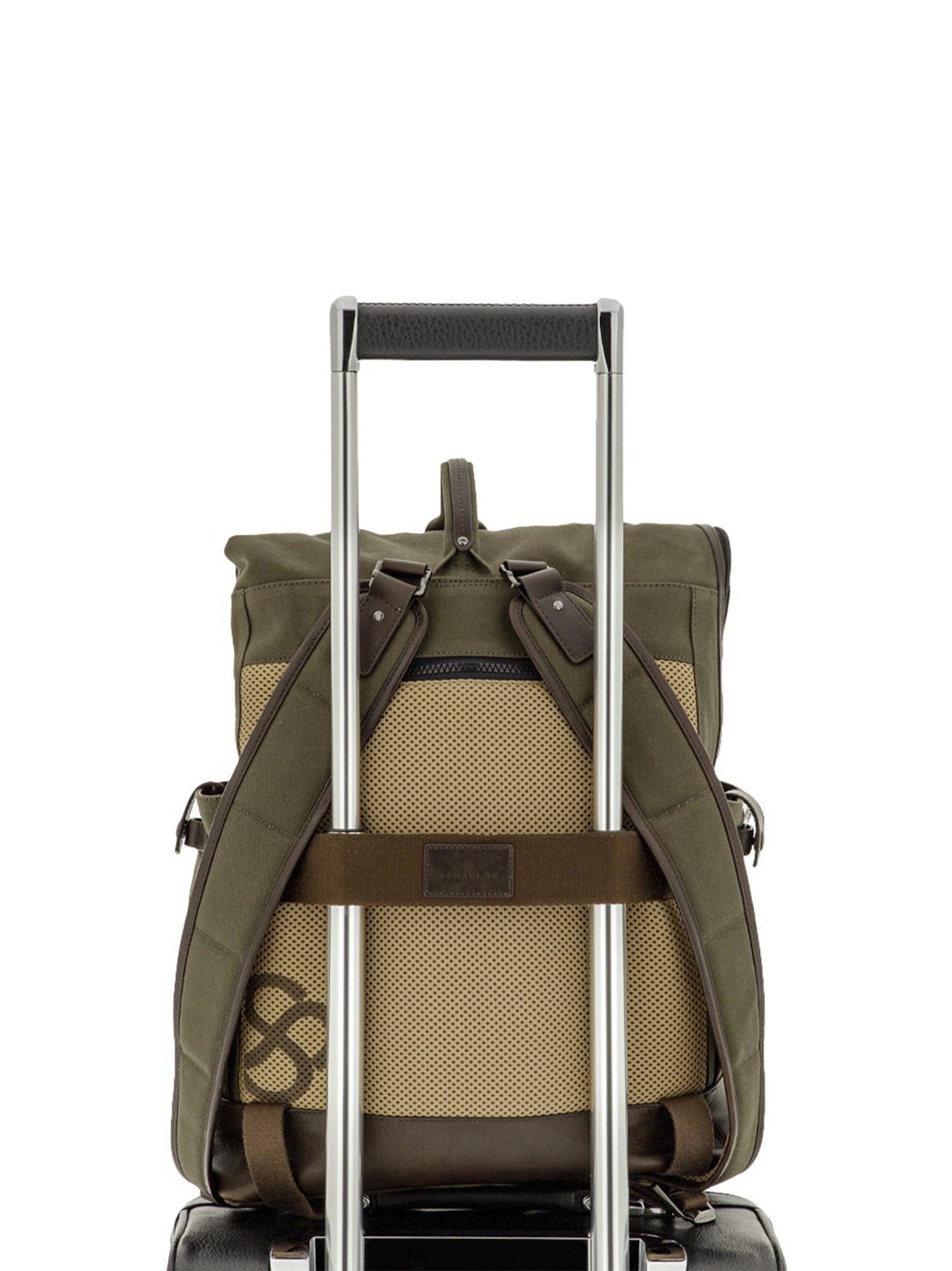 African Baobab Zaino Con Patta In Canvas E Pelle-4