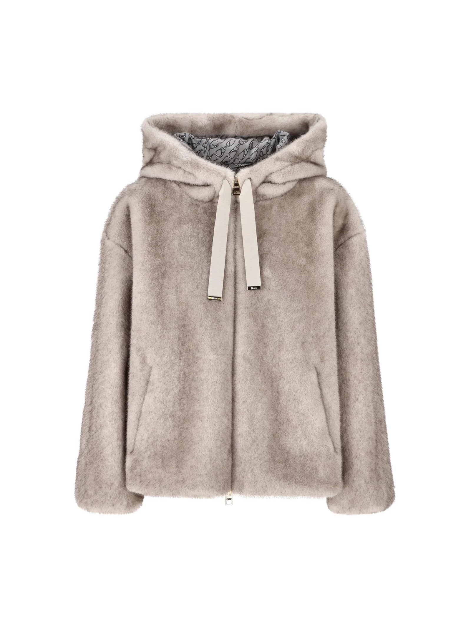 Herno Bomber In Melange Alternative Mink Fur-1
