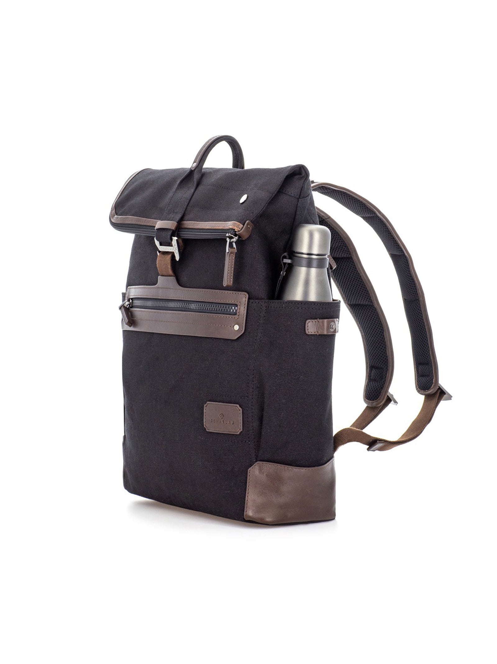 African Baobab Zaino Con Patta In Canvas E Pelle-2