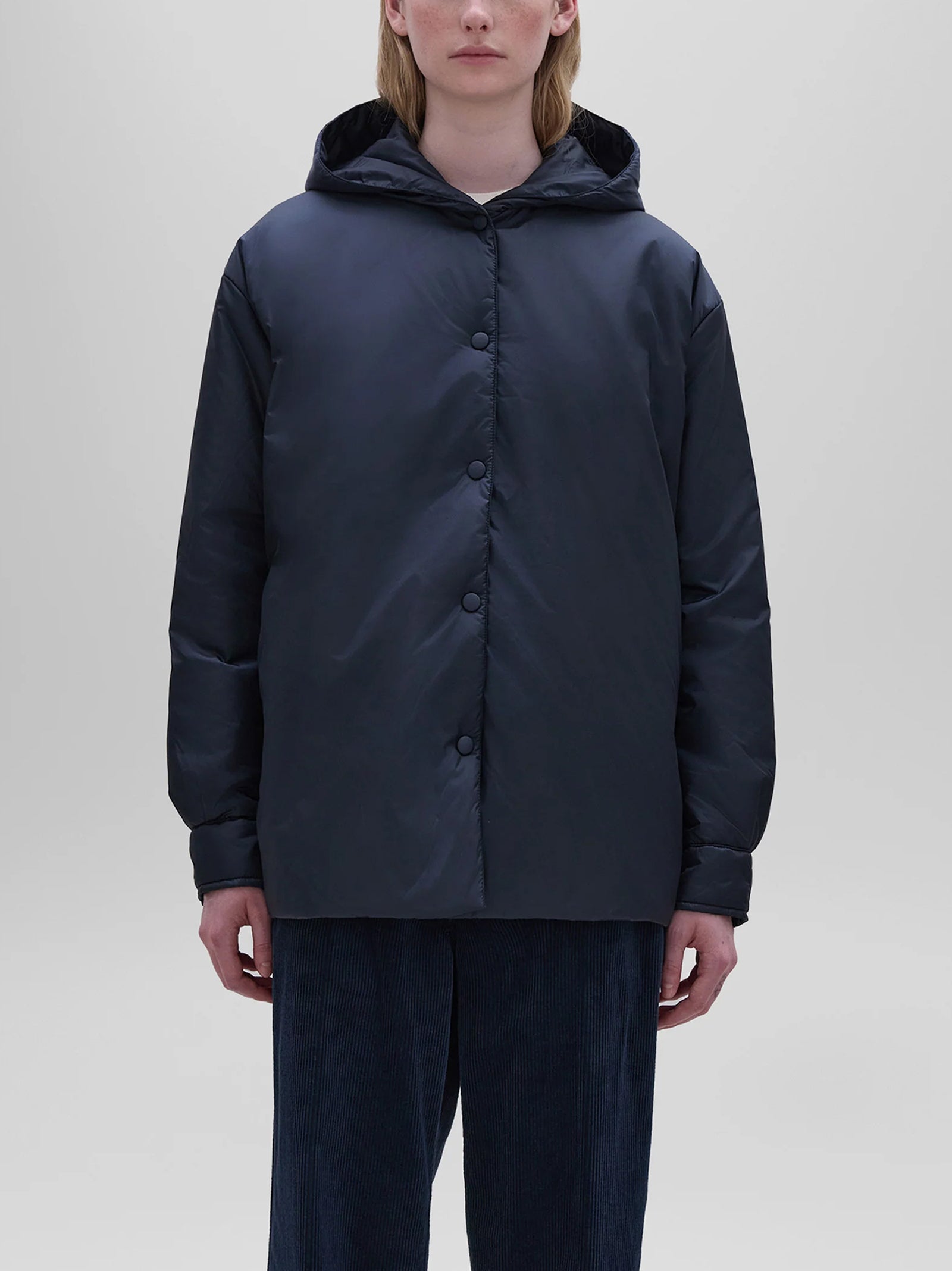 Aspesi Giubbotto Beth Con Cappuccio - Navy-2