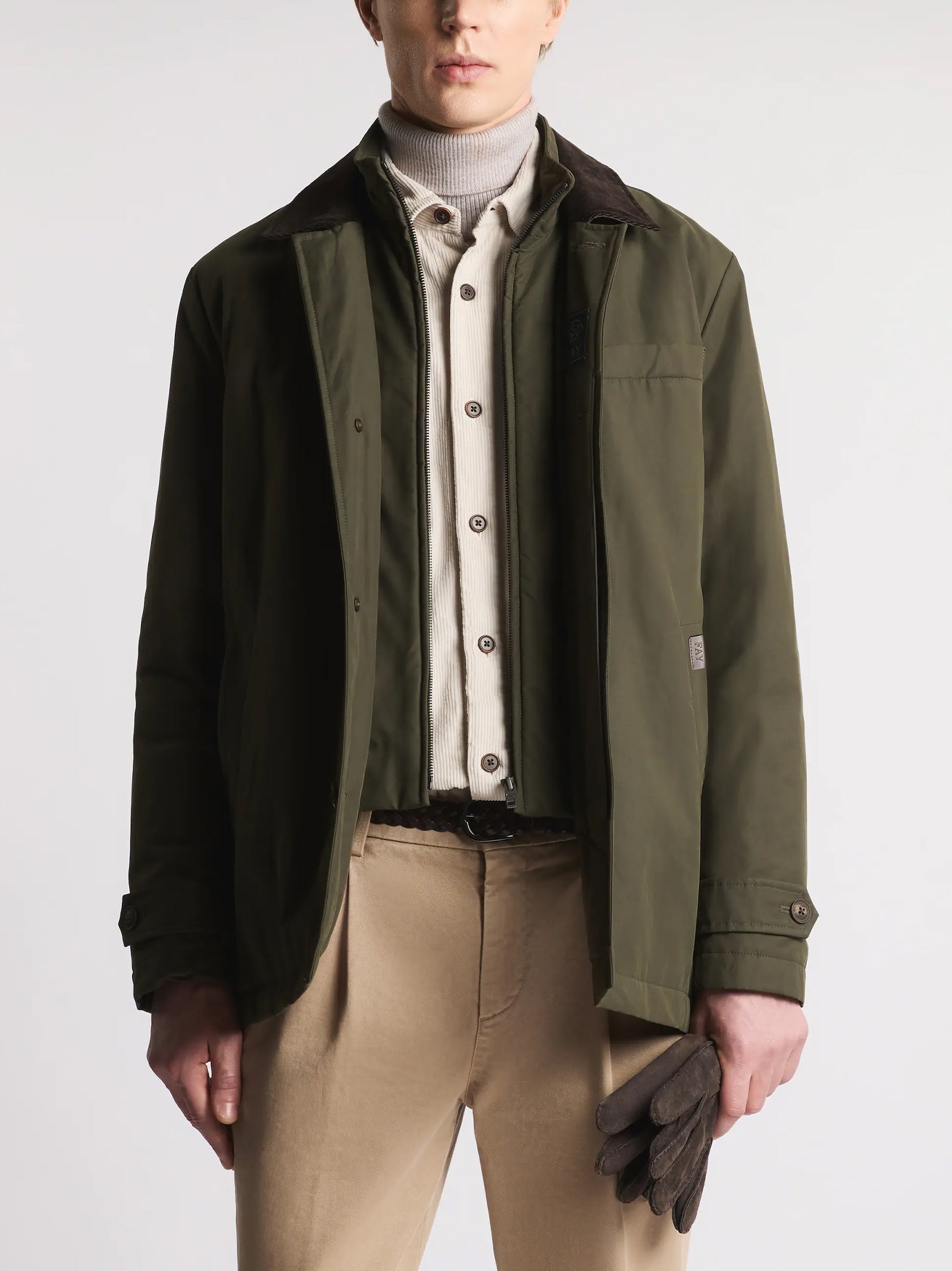 Fay Morning Raincoat Corto In Faille Di Cotone E Nylon-2