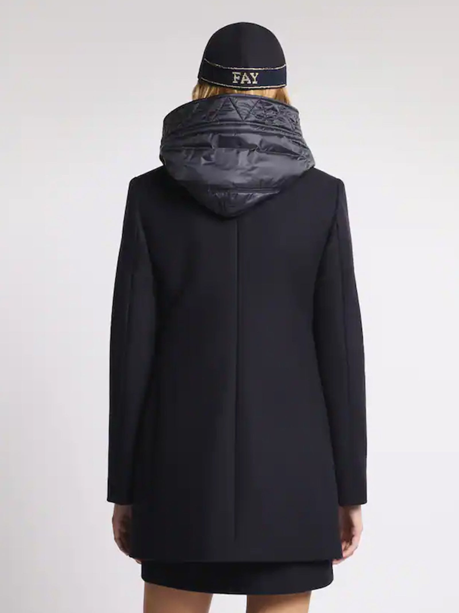 Fay Toggle Coat Db Front Nylon Blu-3