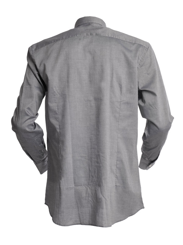 Camicia Grigia In Cotone Pinpoint-2