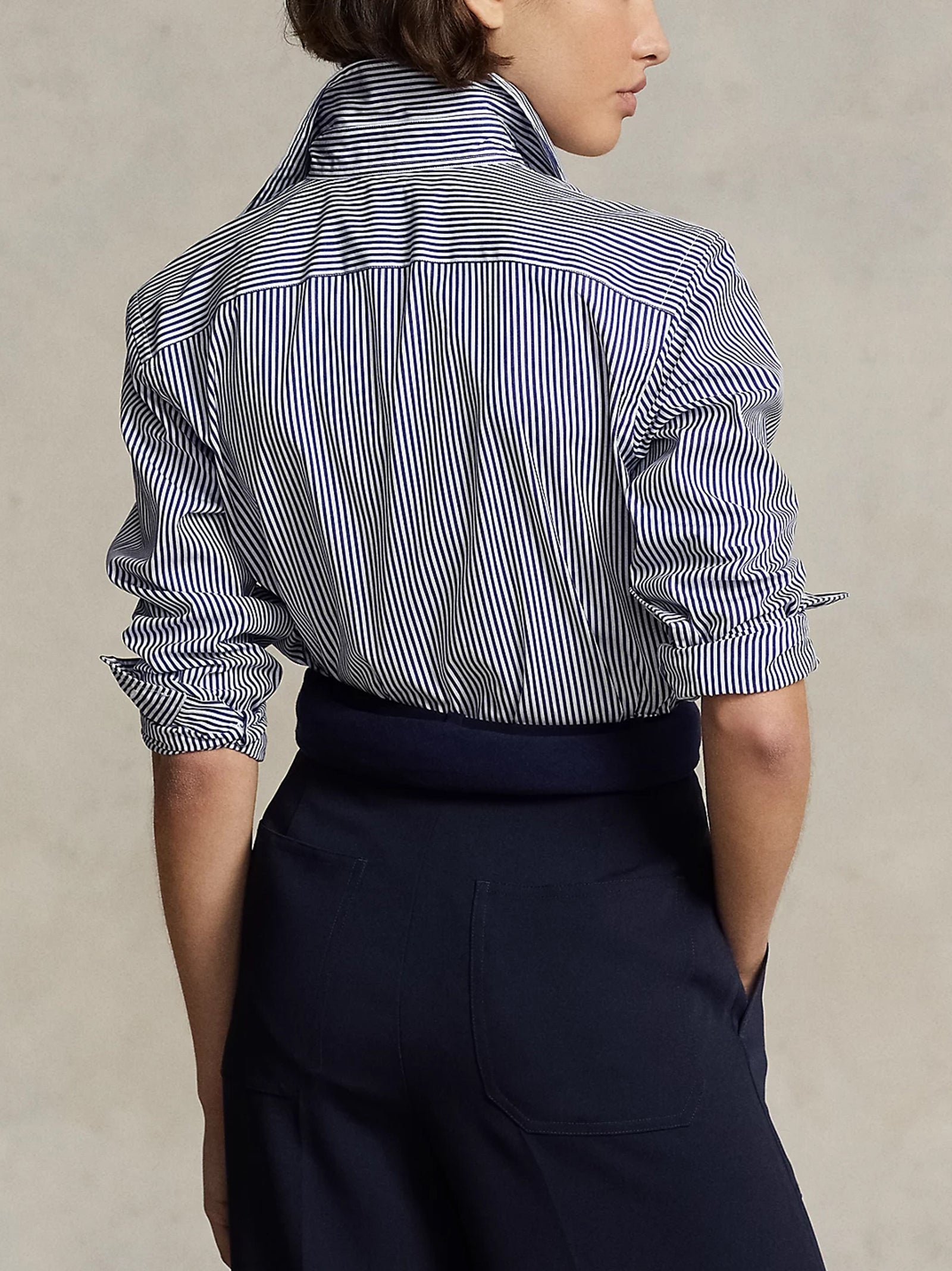 Camicia Cropped A Righe-3