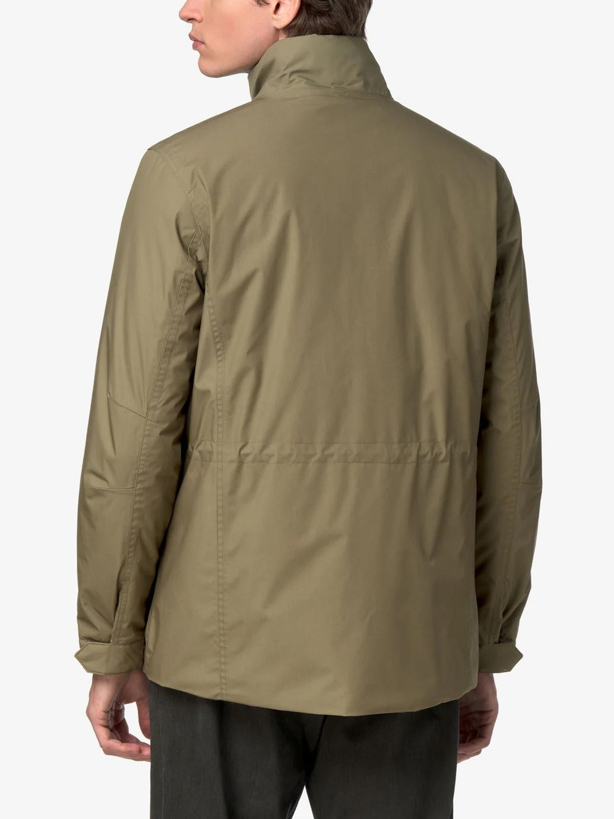 K-Way Giacca Manuene Warm Micro Canvas Green Army-3