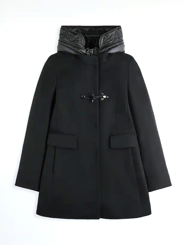 Fay Toggle Coat Db Front Nylon Nero