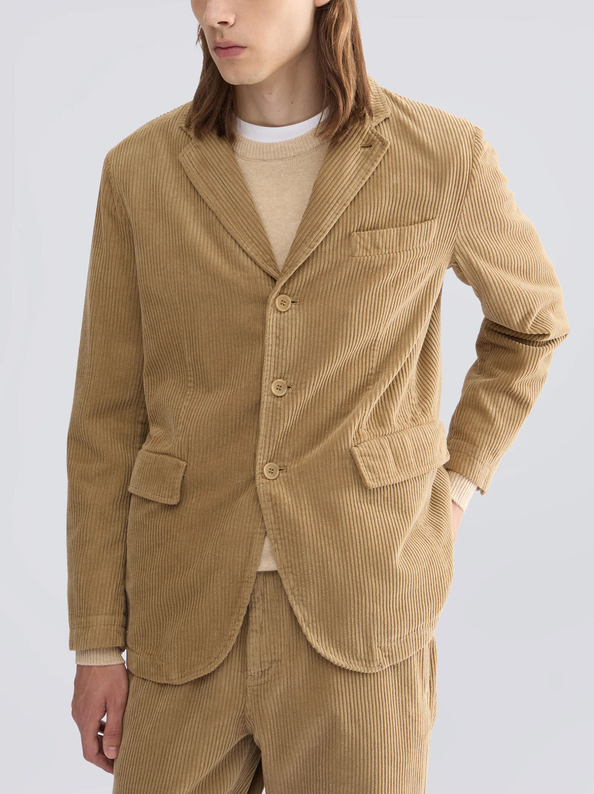 Aspesi Giacca In Velluto A Coste Beige-2