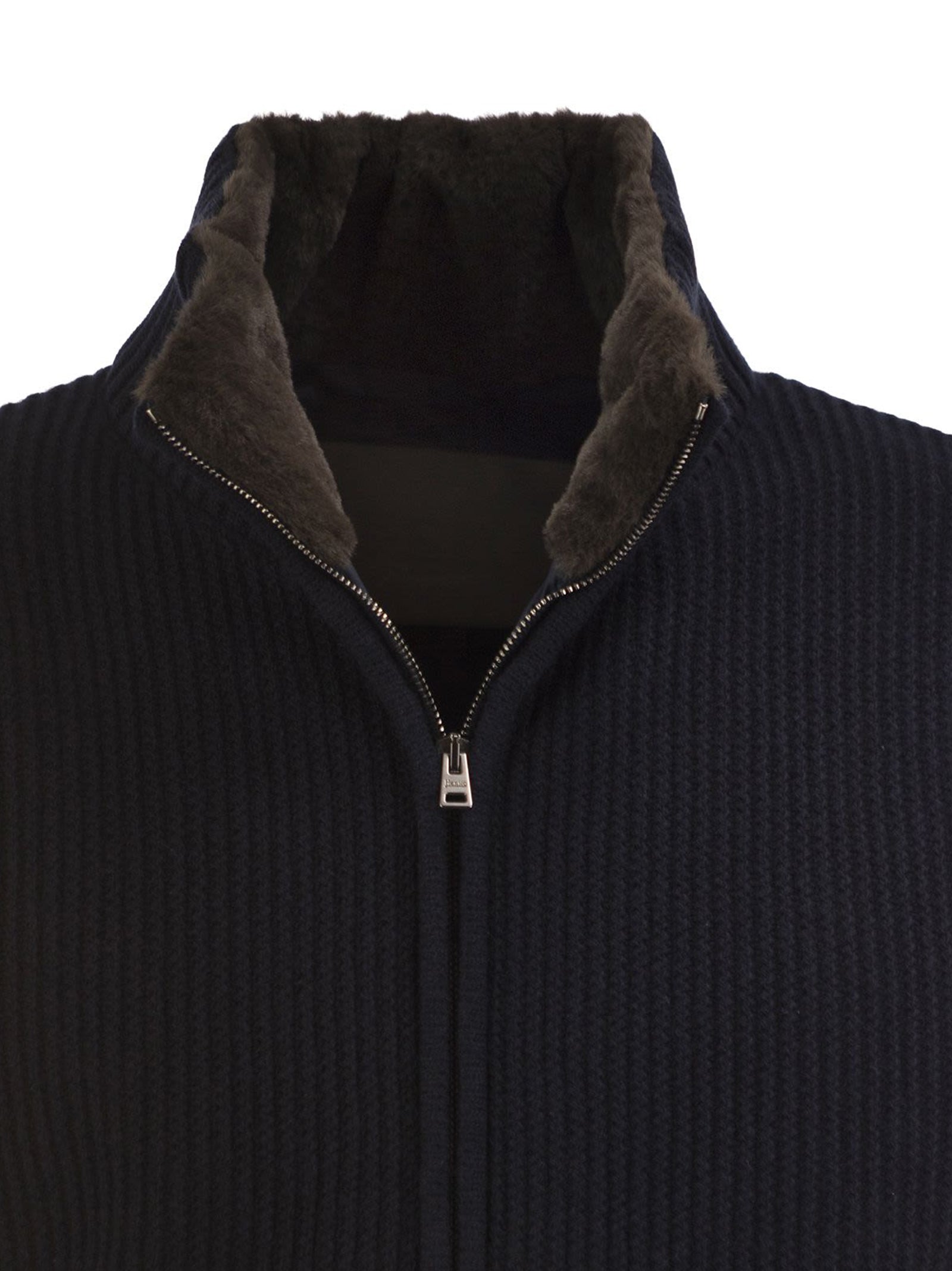 Herno Cardigan Resort In Pura Lana Blu-3