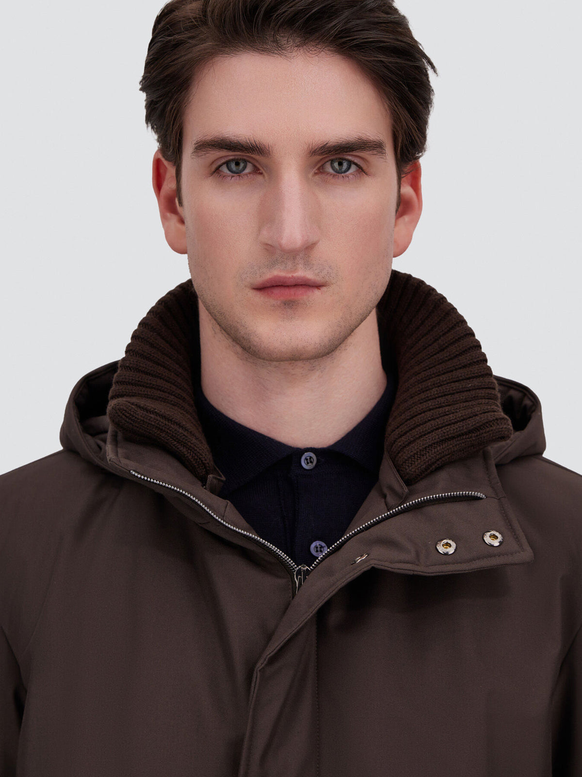Herno Giacca In New Business E Nylon Ultralight Marrone-4