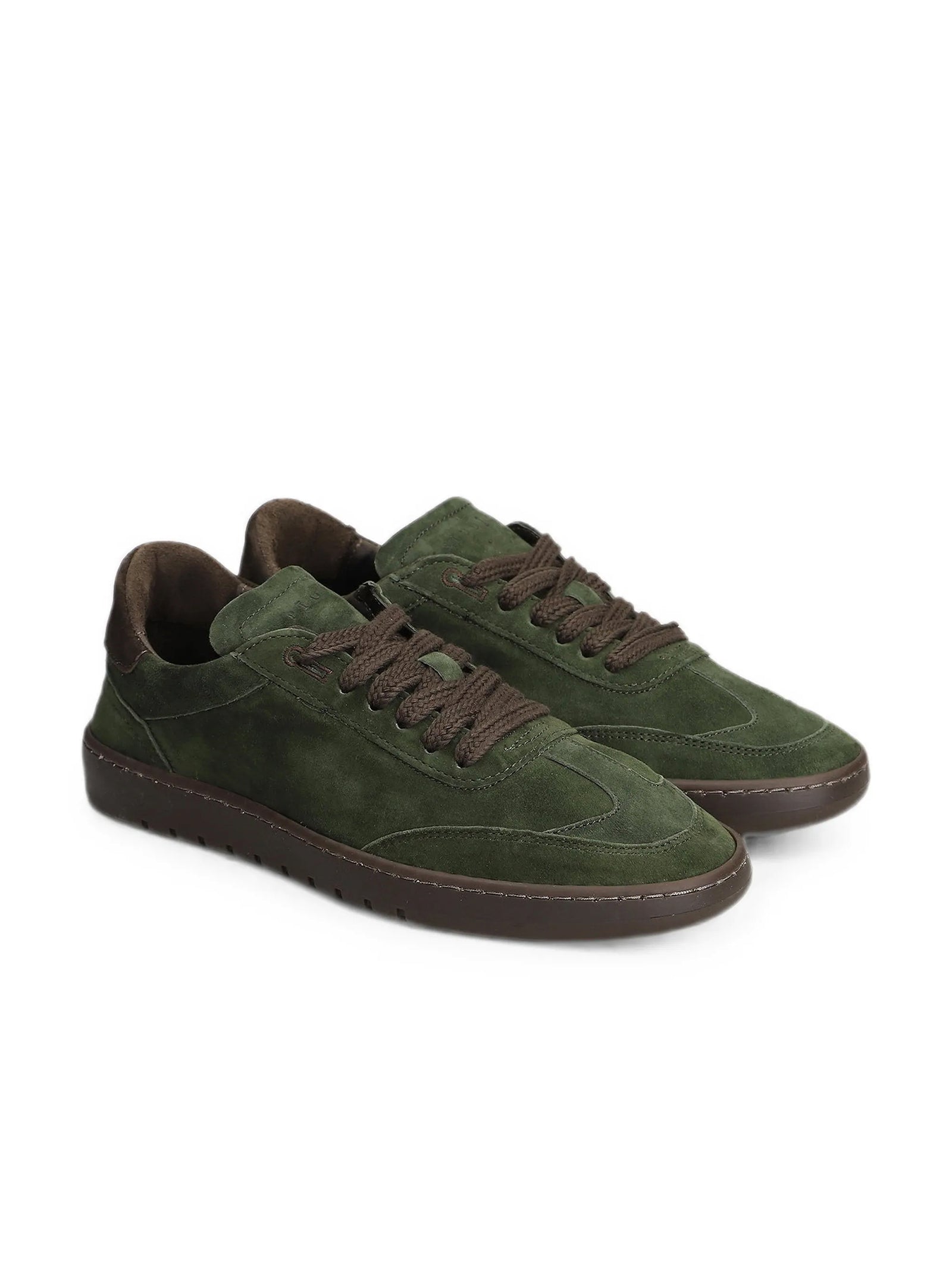 Piumha Studio Sneakers In Pelle Scamosciata Verde Marrone-2