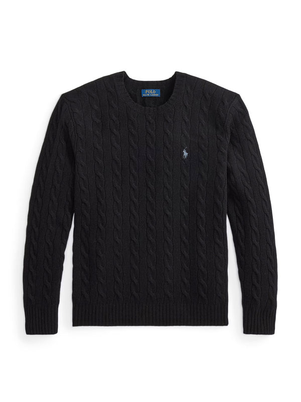 Polo Ralph Lauren Maglia Trecce Lana Cashmere  Nera