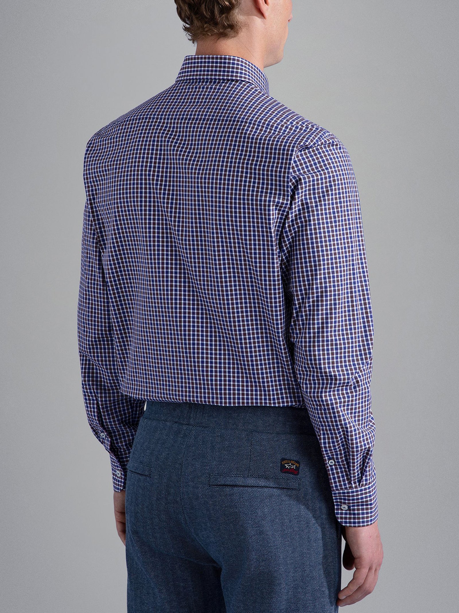 Camicia In Popeline Di Cotone Quadri-3