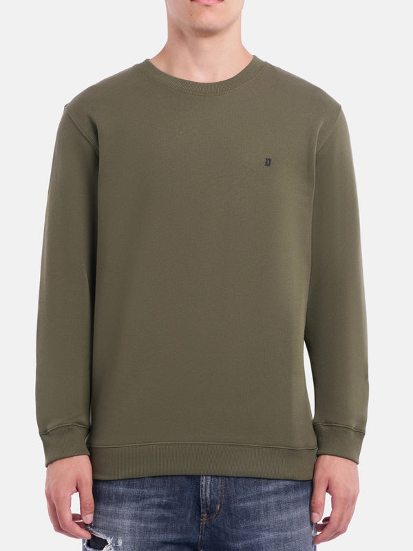 Dondup Felpa Girocollo Regular In Cotone Verde-2