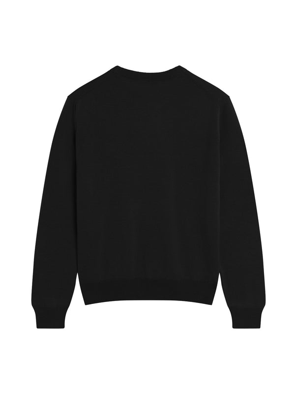 Maison Kitsune Fox Head Merino Regular Jumper Nera-2