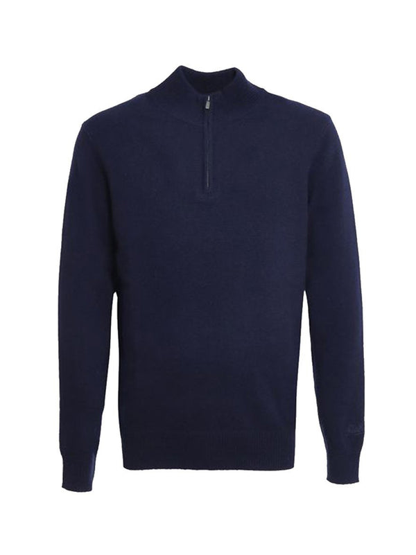 Saint Barth Pullover A Mezza Zip Jermyn In Lambswool Blu