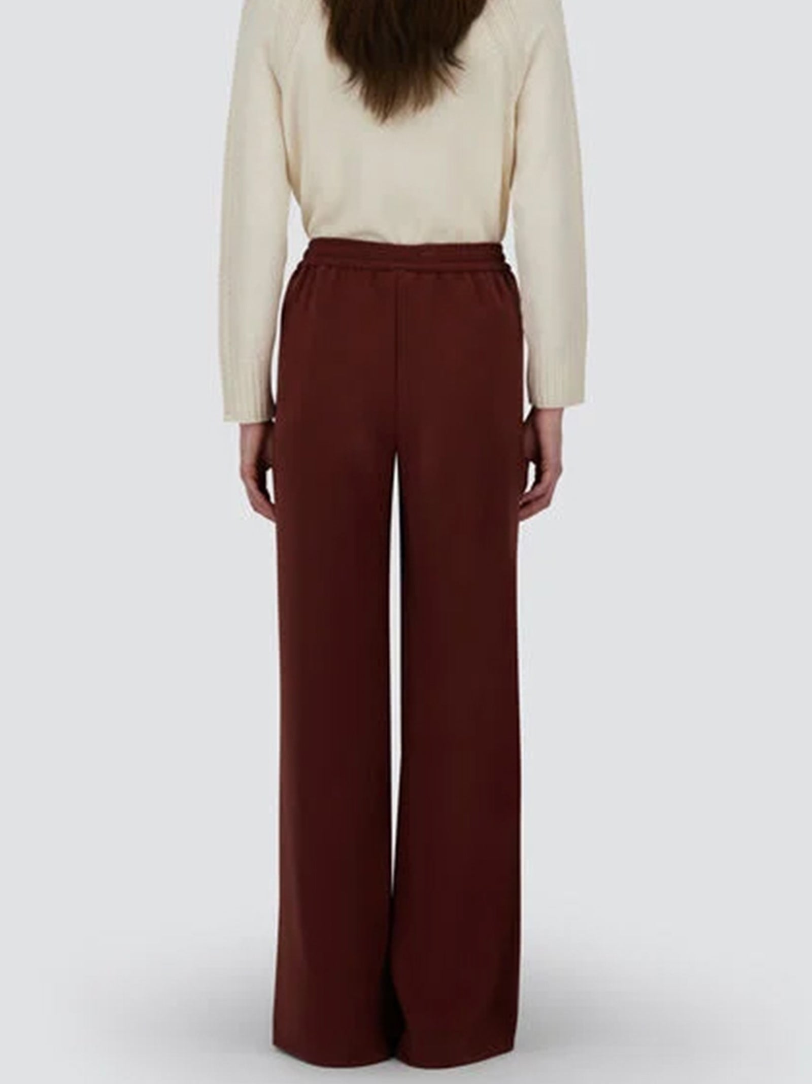 Herno Pantaloni In Matt Crepe Satin Bordeaux-3