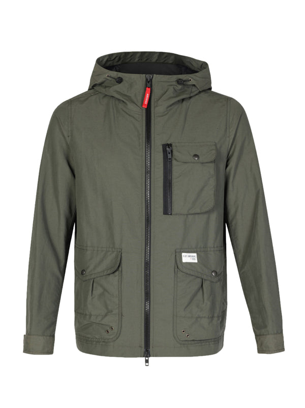 Archive jacket with large pockets and hood