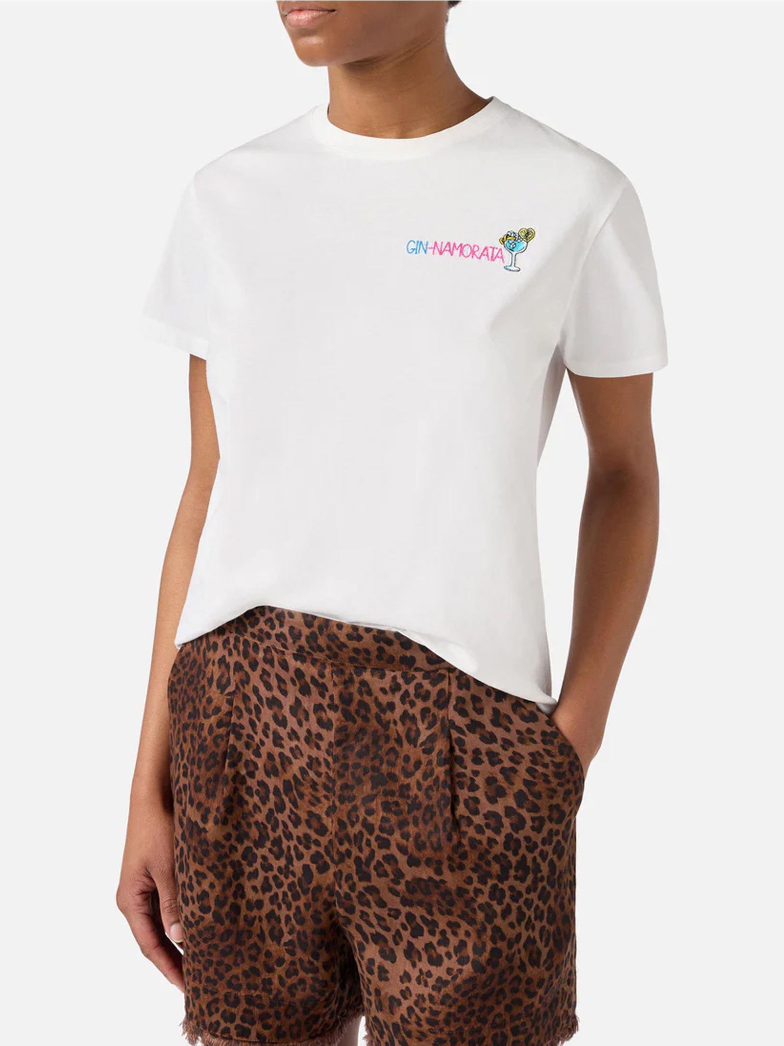 Saint Barth T-Shirt Emilie Bianca Con Ricamo Gin-Namorata-3