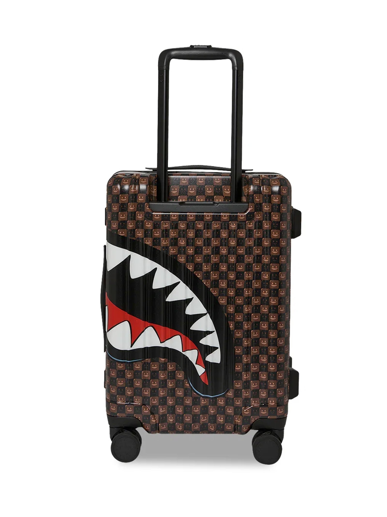 Sprayground Trolley Sharks In Paris Wtf Bubble Brown Check Carry-On Luggage-2
