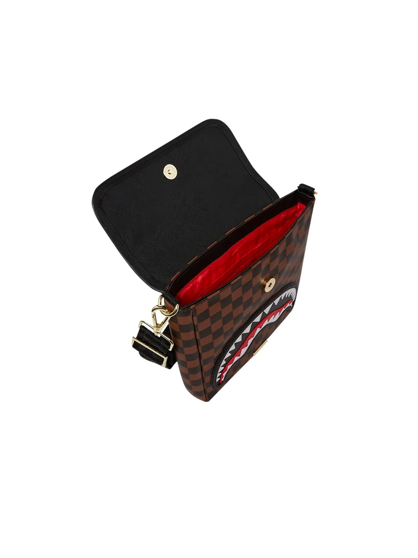 Sprayground Tracolla Sawtooth Sharks In Paris Messenger Sling Marrone-4