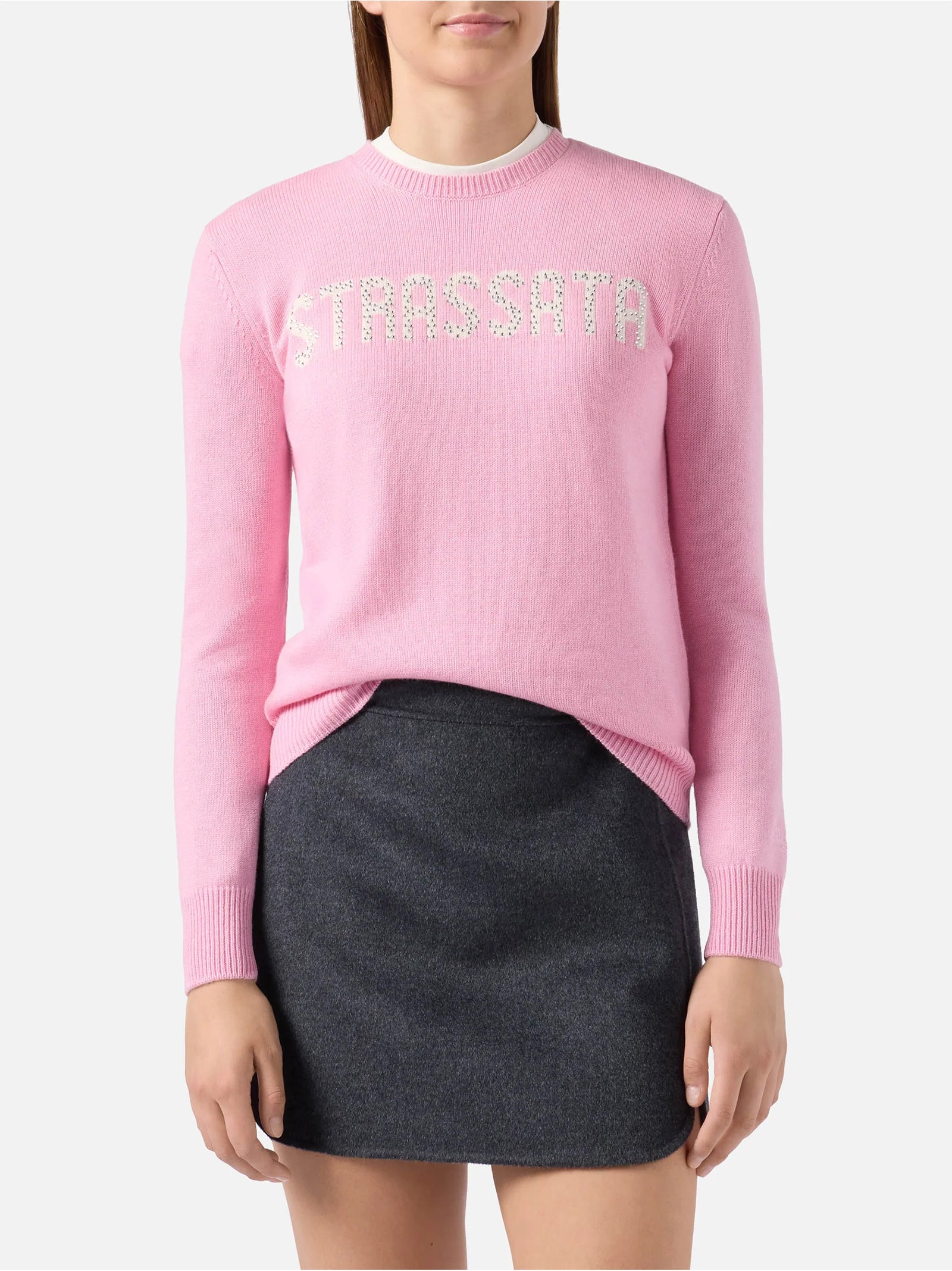 Saint Barth Maglione Strassata Rosa-2