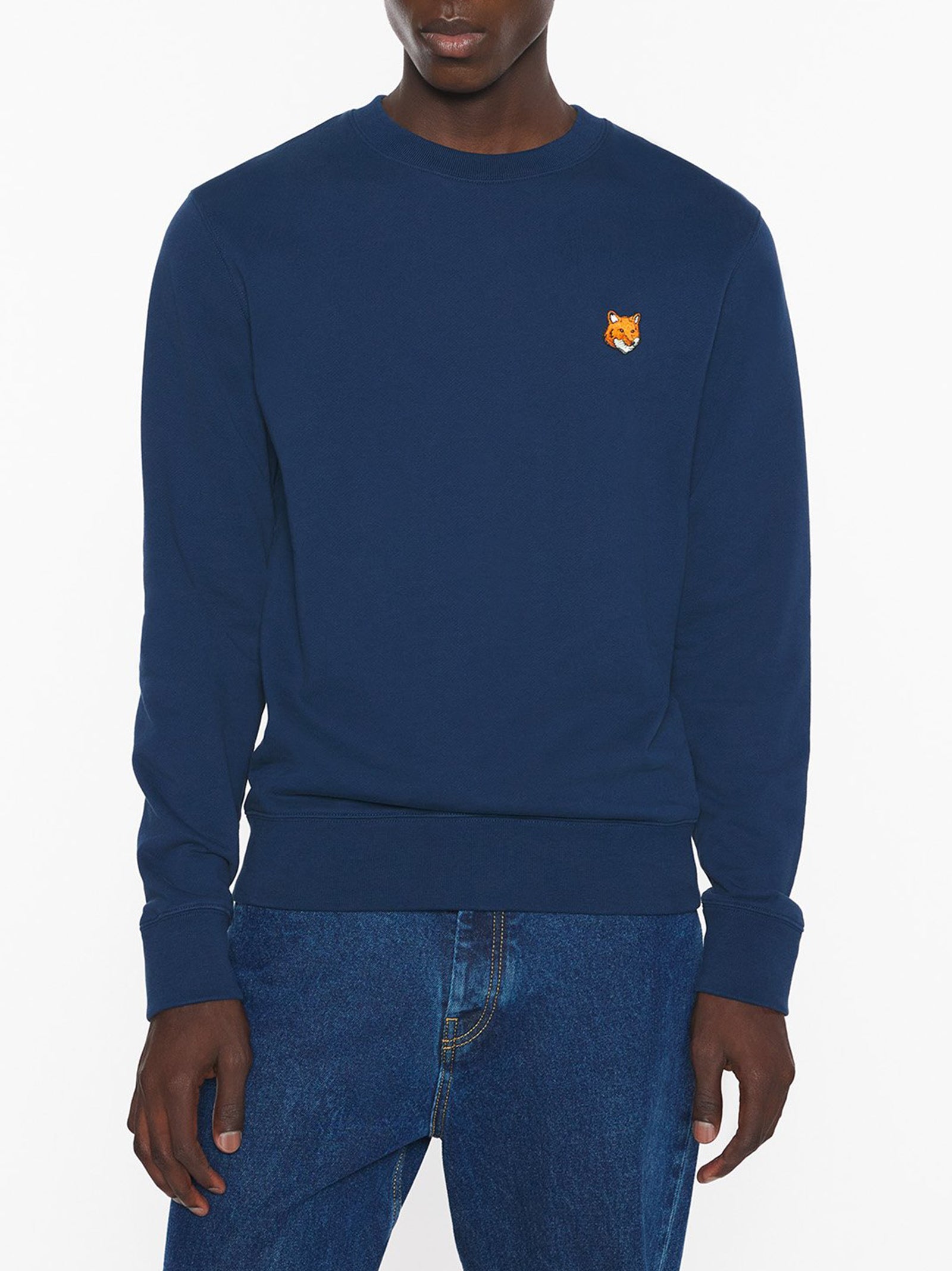 Maison Kitsune Fox Head Regular Sweatshirt Navy-3