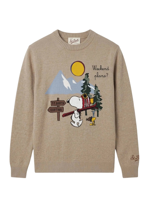 Saint Barth Maglia Girocollo Week Plans Beige