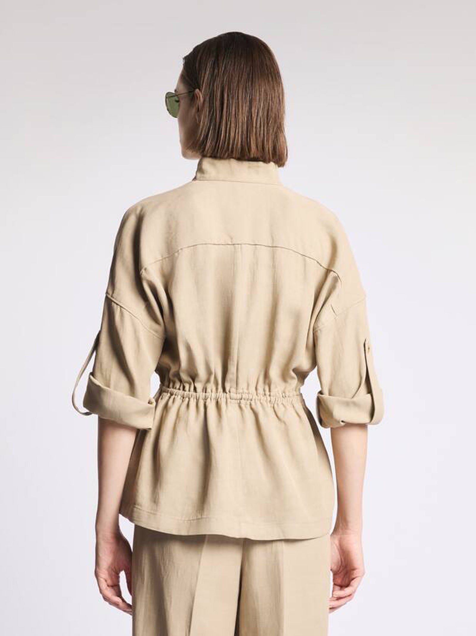 Overshirt In Viscosa E Lino DÉLavé-5