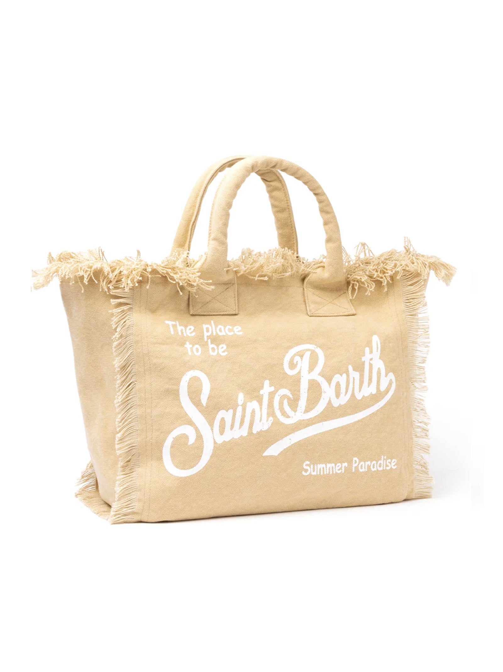 Saint Barth Borsa A Spalla Vanity In Canvas Di Cotone Beige-2