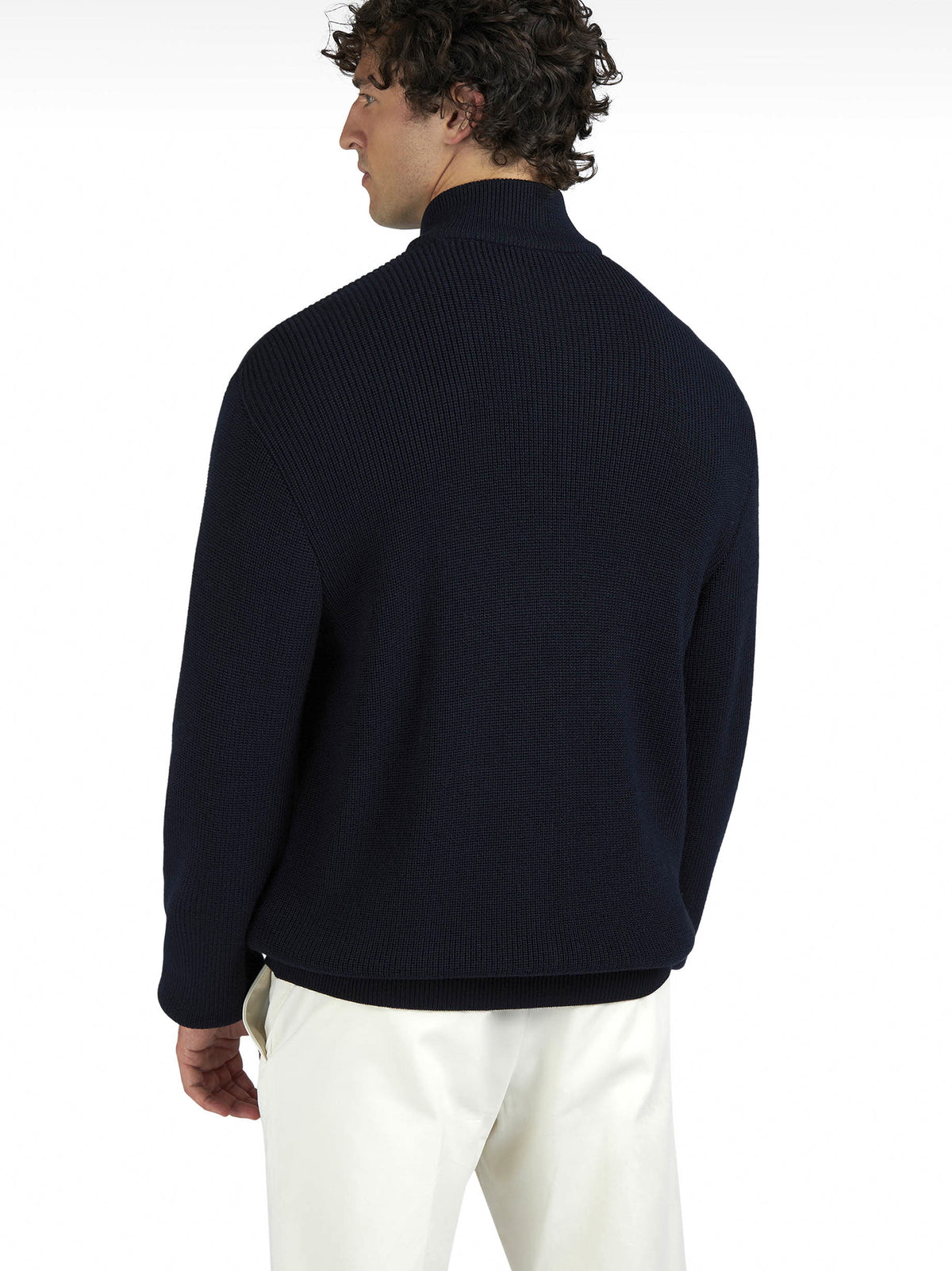 Paul&Shark Cardican Con Zip In Lana Blu-3