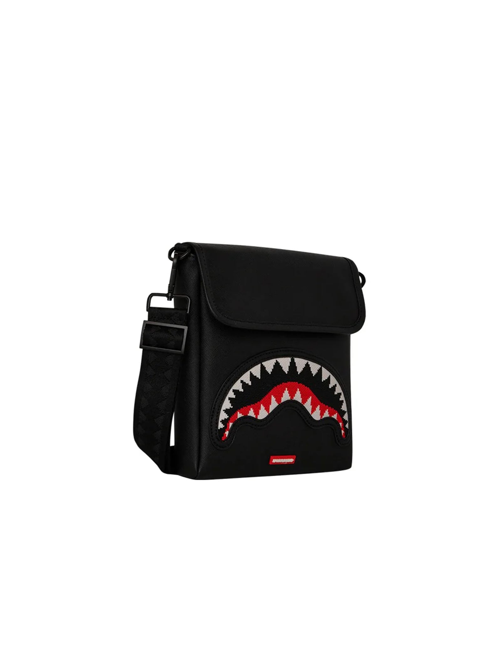 Tracolla Sprayground Fly Knit Mouth Messenger Sling Nera-2