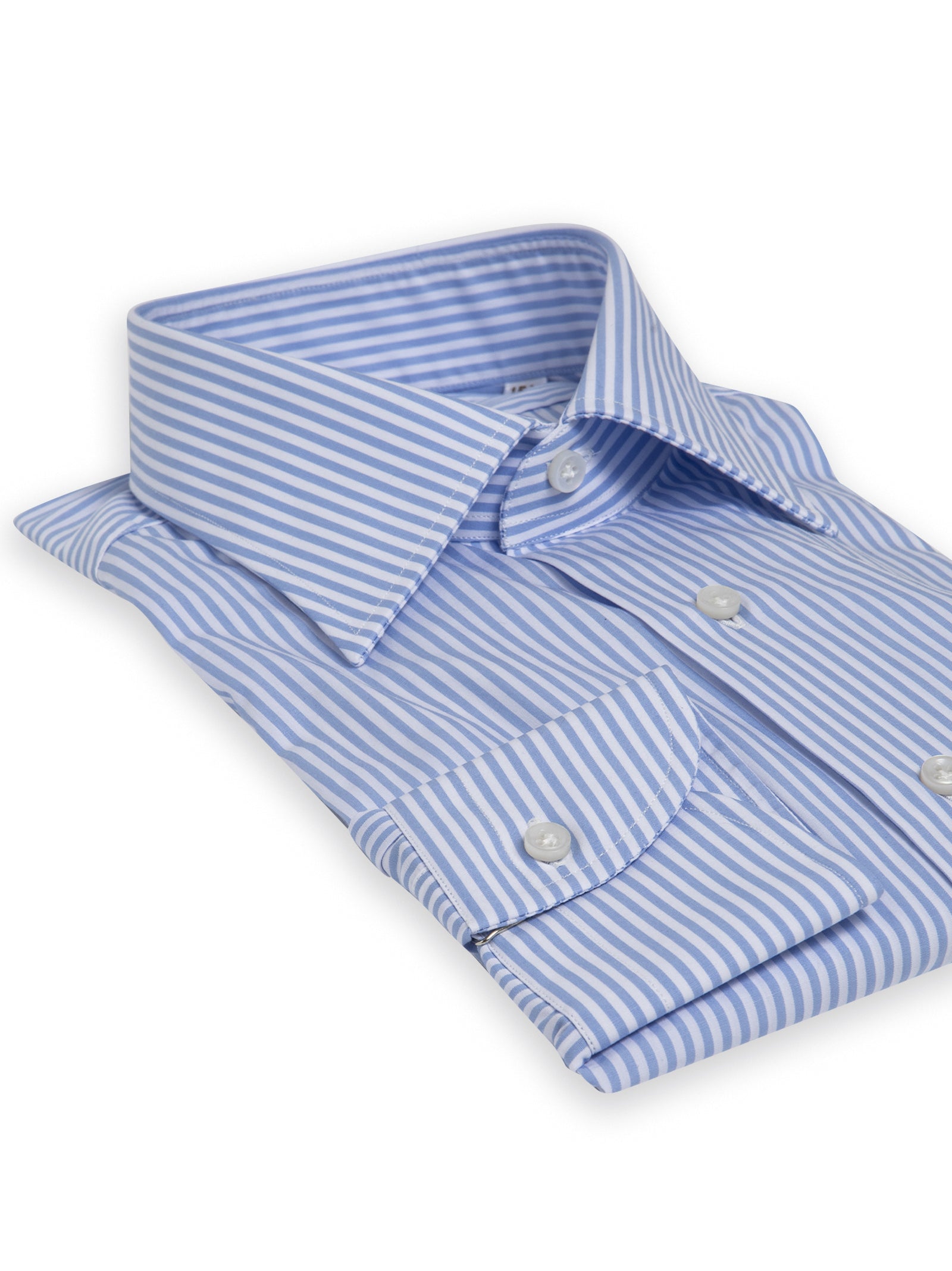Borriello Camicia Collo A Forcella Righe Bianco Azzurre-3