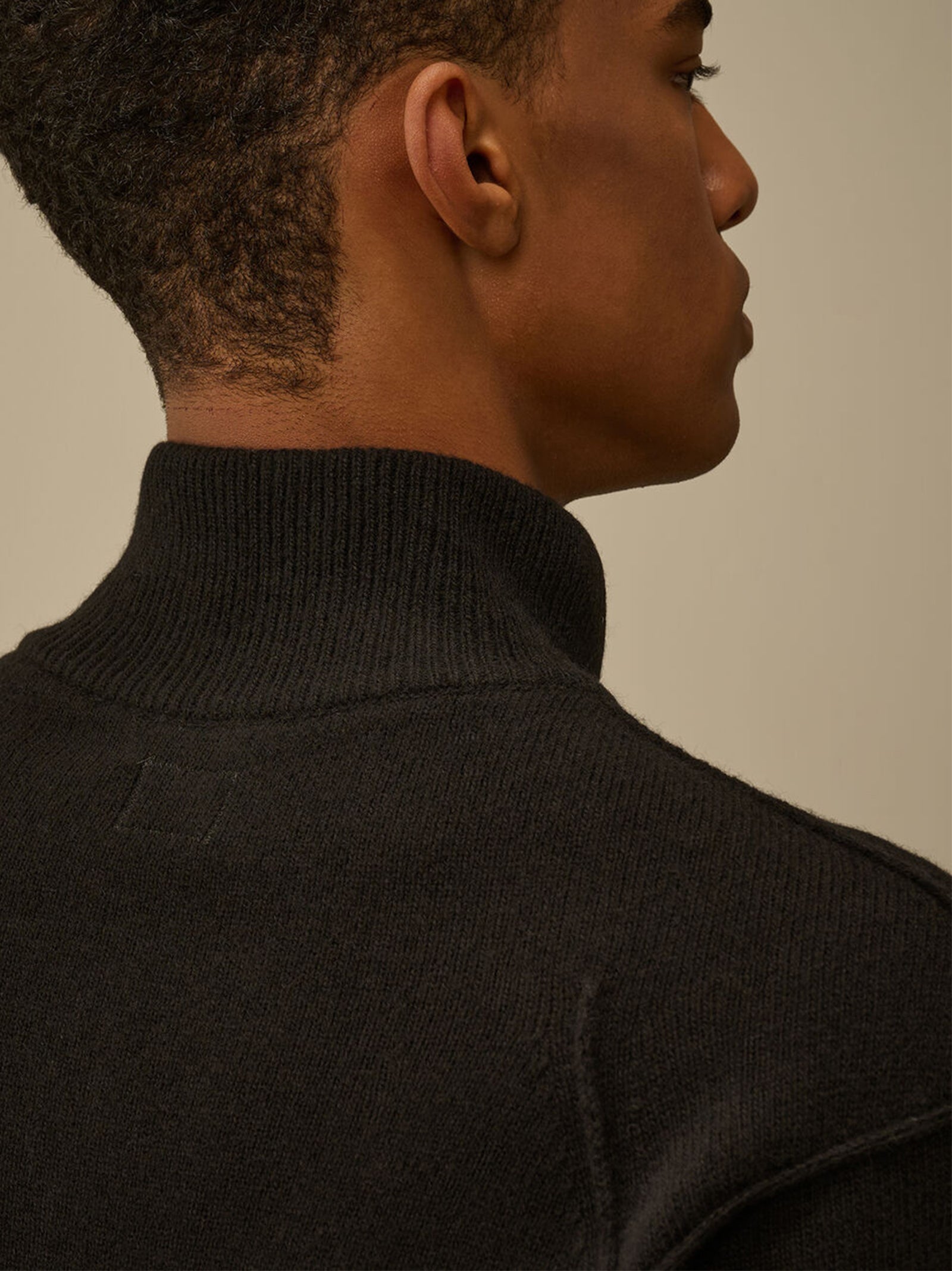 Cp Company Lambswool Grs Half Zip Sweater Black-4