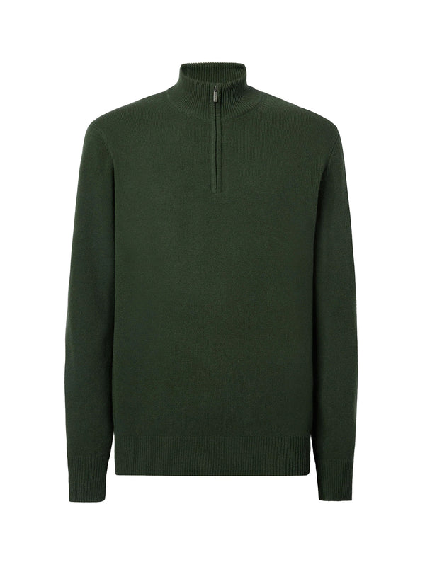 Saint Barth Pullover A Mezza Zip Jermyn In Lambswool Verdone