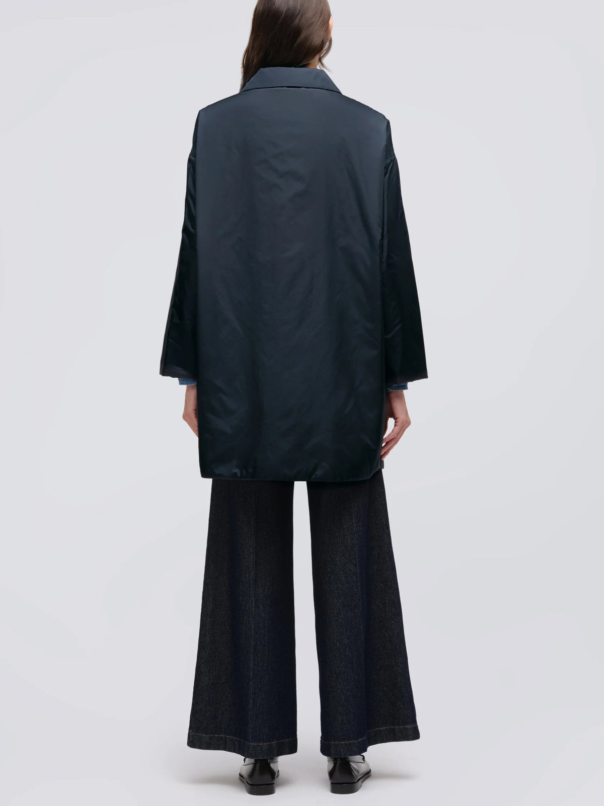 Aspesi Cappotto Teena In Nylon Blue Navy-3
