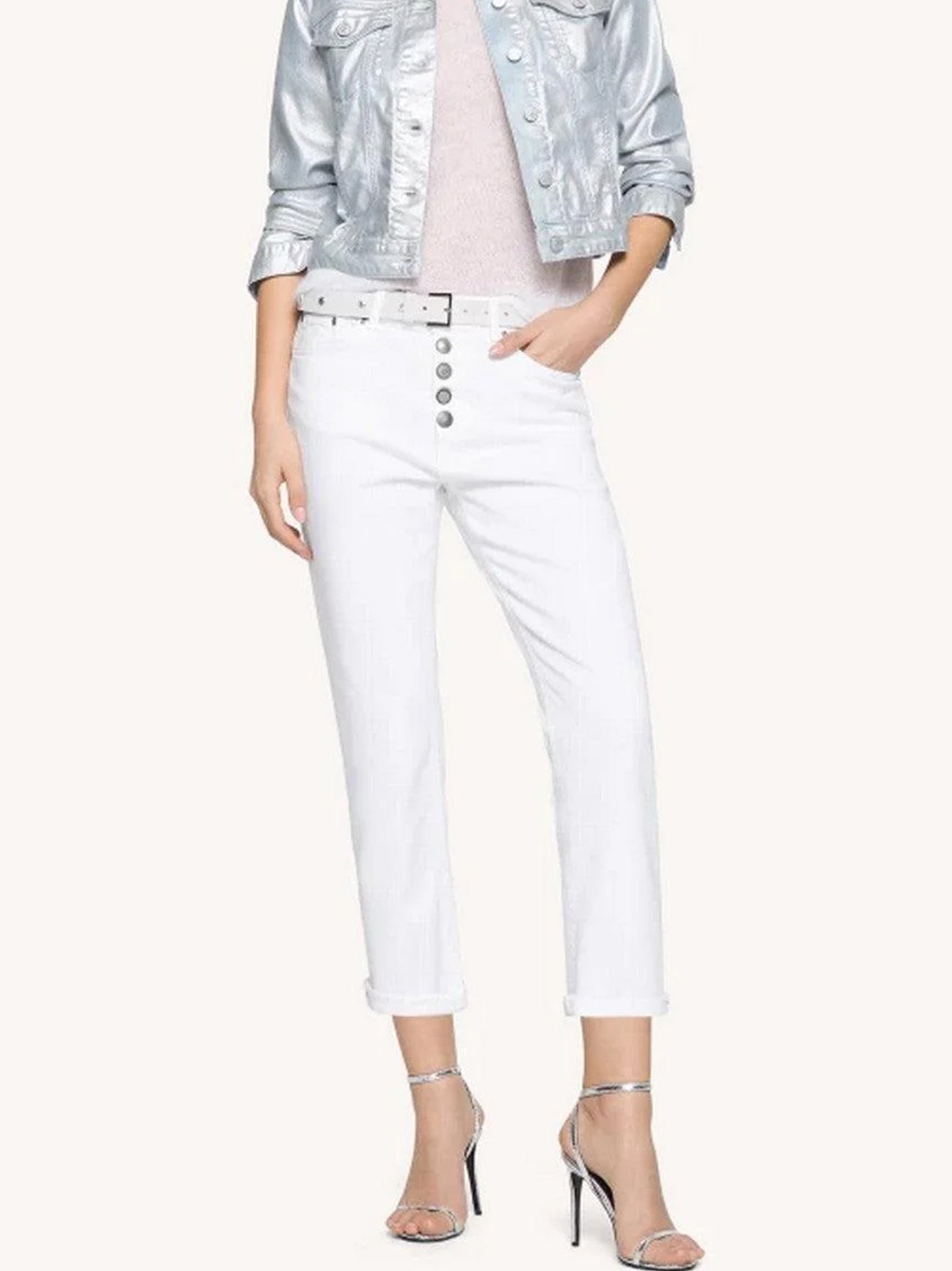Dondup Jeans Koons Gioiello Stretch Bianco-4