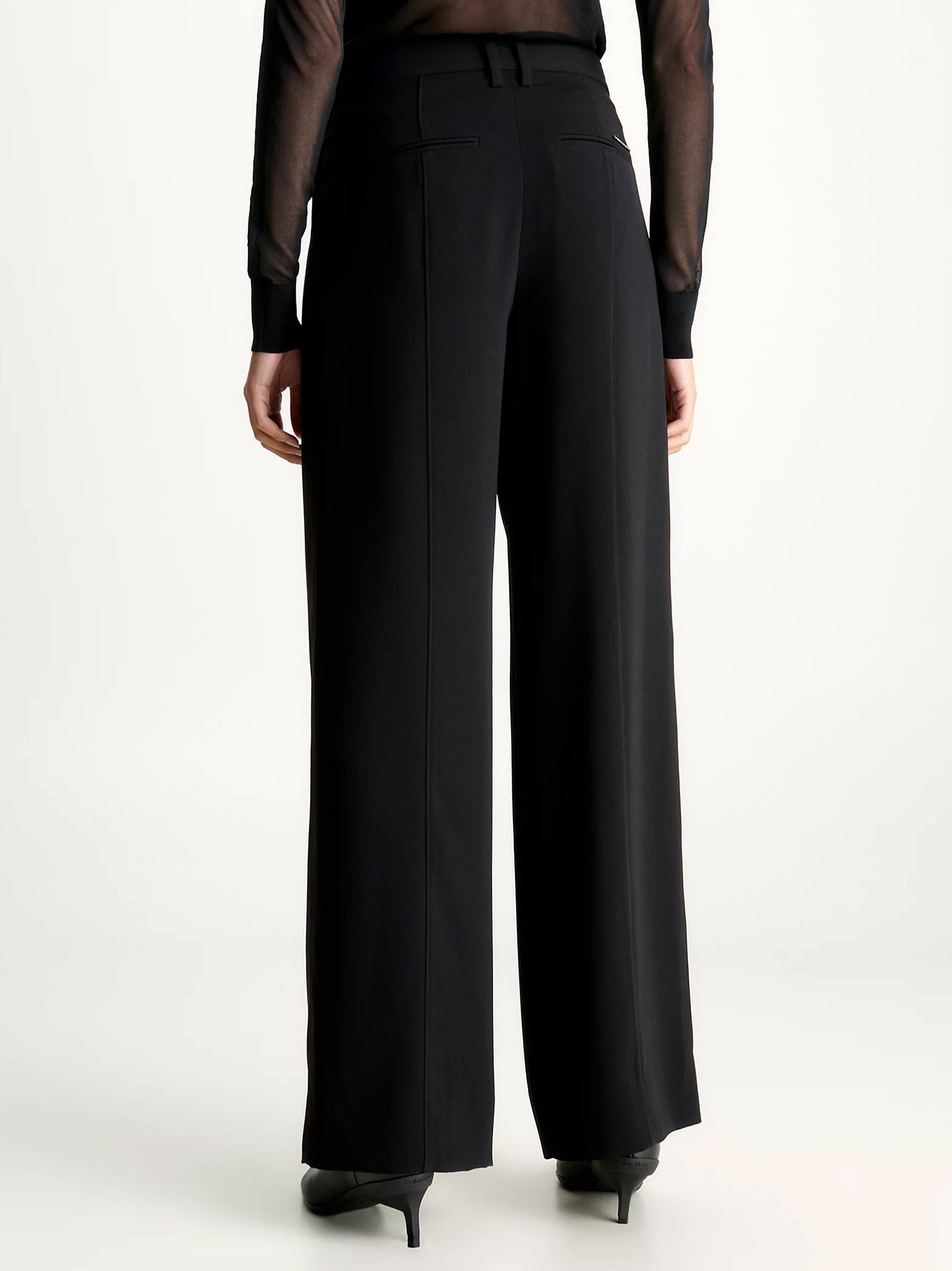 Pantaloni Gamba Larga In Twill-3