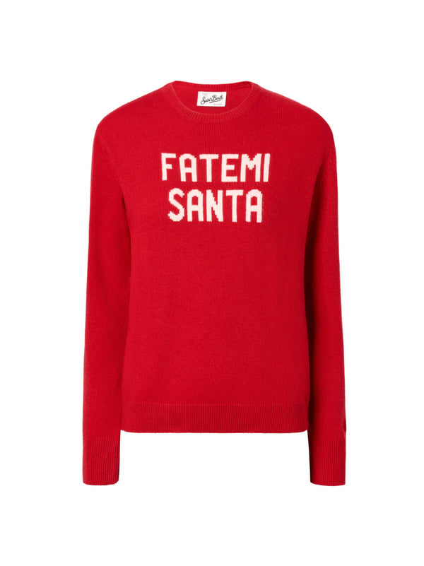 Saint Barth Maglia Girocollo Fatemi Santa Rosso