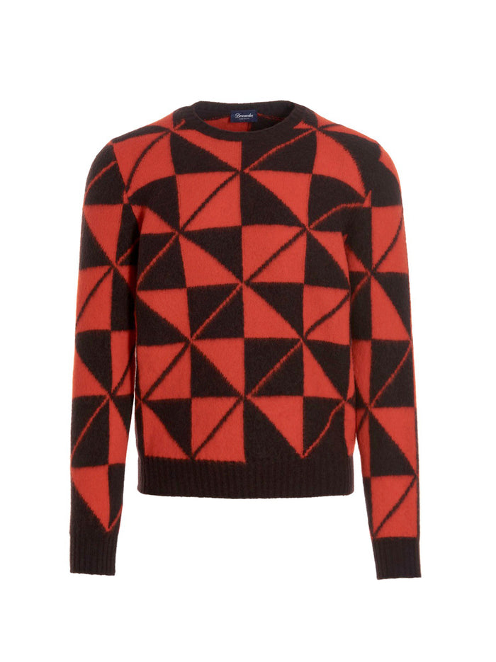 Maglione Garzato Intarsio Geometrico-1