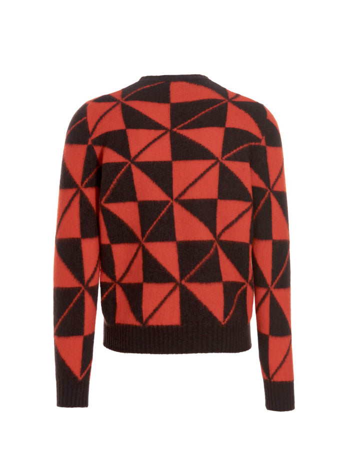 Maglione Garzato Intarsio Geometrico-2