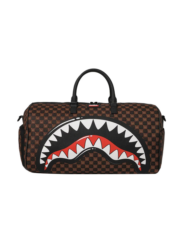 BORSONE SHARKS IN PARIS WTF BUBBLE BROWN CHECK DUFFLE-SPRAYGROUND-910D9306NSZ BROWN