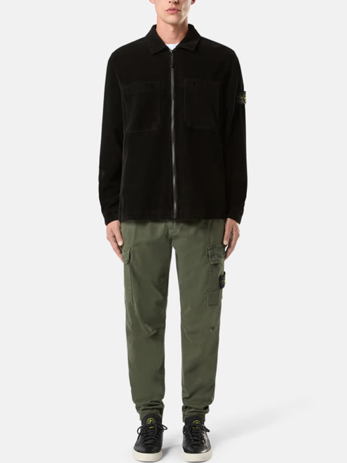 Stone Island Overshirt in velluto a coste nera-3