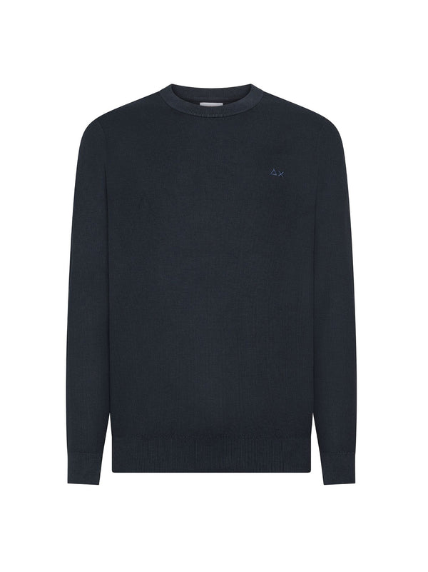 Sun68 Maglia Girocollo Cotone Navy Blue