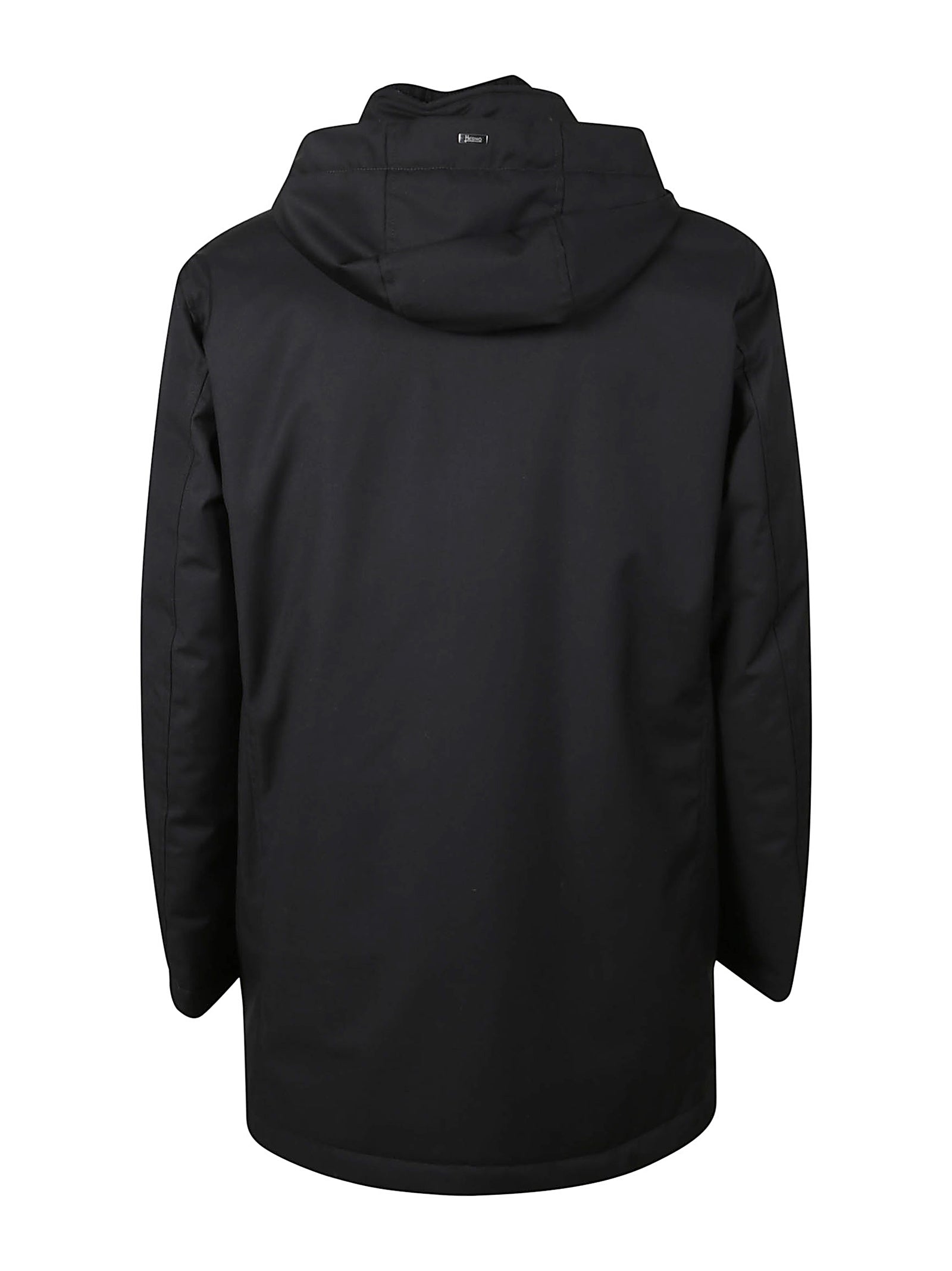 Herno Giaccone Collo In Maglia Nero-2