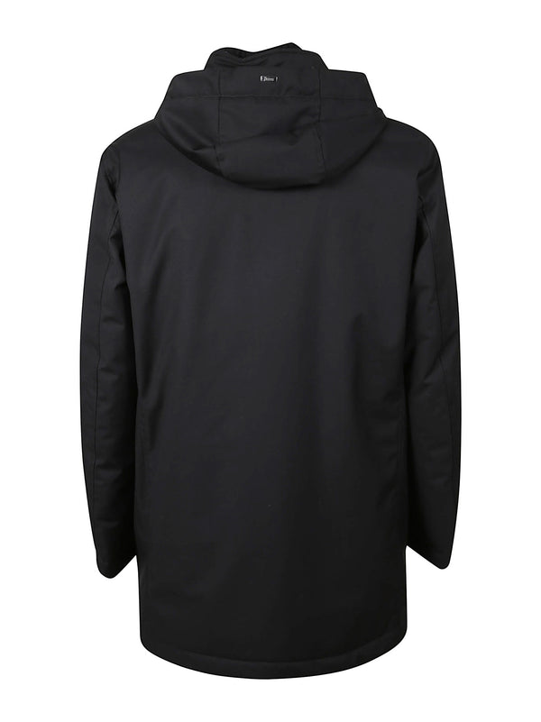 Herno Giaccone Collo In Maglia Nero-2