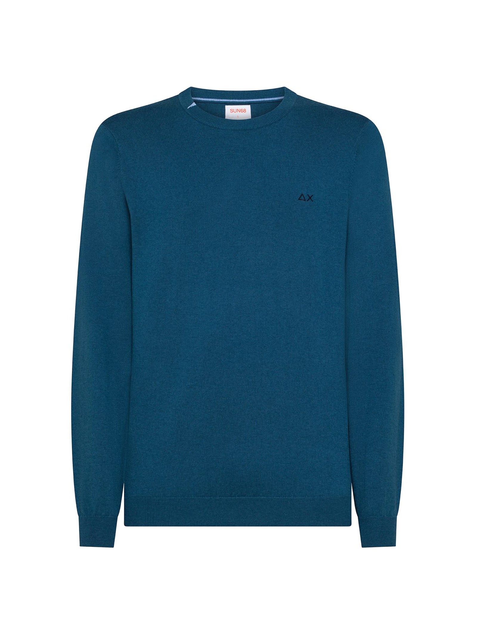 Sun68 Maglia Girocollo In Misto Lana Avio Scuro-1